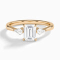 Emerald Luxe Ciana Three Stone Lab Diamond Engagement Ring In 14K Rose Gold - Lucenjuri