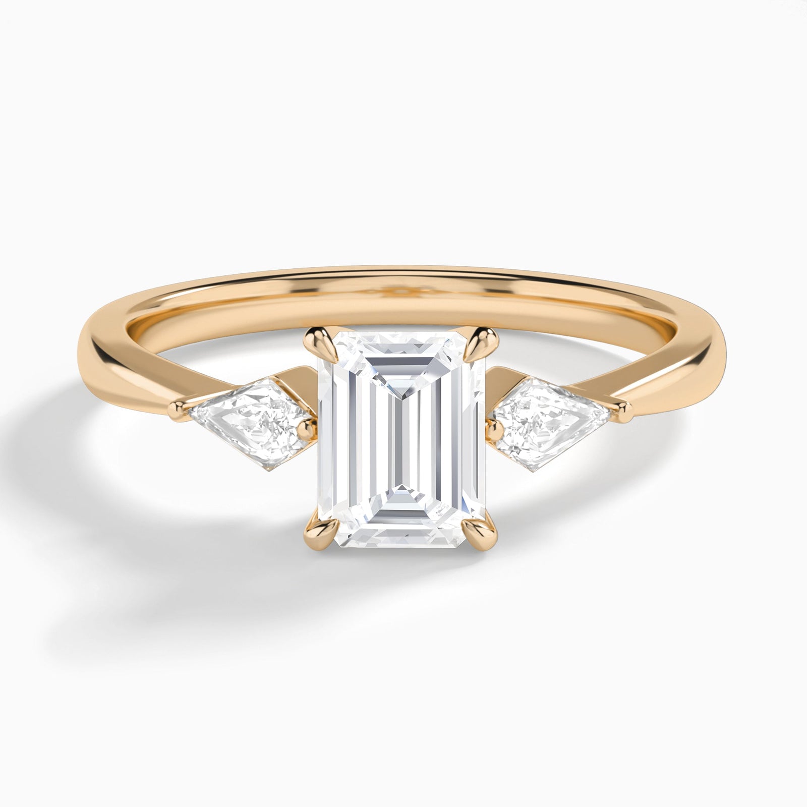 Emerald Luxe Ciana Three Stone Lab Diamond Engagement Ring In 14K Rose Gold - Lucenjuri