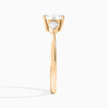 Emerald Luxe Ciana Three Stone Lab Diamond Engagement Ring In 14K Rose Gold, Side View