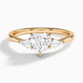Heart Luxe Ciana Three Stone Lab Diamond Engagement Ring In 14K Rose Gold - Lucenjuri