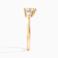 Heart Luxe Ciana Three Stone Lab Diamond Engagement Ring In 14K Rose Gold, Side View