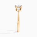 Oval Luxe Ciana Three Stone Lab Diamond Engagement Ring In 14K Rose Gold, Side View