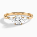 Round Luxe Ciana Three Stone Lab Diamond Engagement Ring In 14K Rose Gold - Lucenjuri