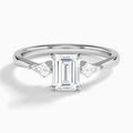 Emerald Luxe Ciana Three Stone Lab Diamond Engagement Ring In 14K White Gold - Lucenjuri