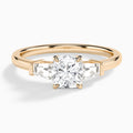 Cushion Thora Three Stone Lab Diamond Engagement Ring In 14K Rose Gold - Lucenjuri