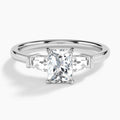 Radiant Thora Three Stone Lab Diamond Engagement Ring In 14K White Gold - Lucenjuri