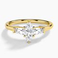 Marquise Thora Three Stone Lab Diamond Engagement Ring In 14K Yellow Gold - Lucenjuri