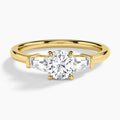 Round Thora Three Stone Lab Diamond Engagement Ring In 14K Yellow Gold - Lucenjuri