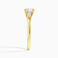 Round Thora Three Stone Lab Diamond Engagement Ring In 14K Yellow Gold, Side View