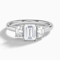Emerald Luxe Hera Three Stone Lab Diamond Engagement Ring In Platinum - Lucenjuri