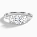 Round Luxe Hera Three Stone Lab Diamond Engagement Ring In 18K White Gold - Lucenjuri