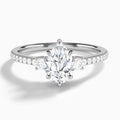Pear Muse Three Stone Lab Diamond Engagement Ring In 14K White Gold - Lucenjuri
