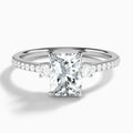 Radiant Muse Three Stone Lab Diamond Engagement Ring In 14K White Gold - Lucenjuri