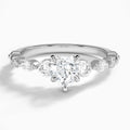 Heart Chateau Three Stone Lab Grown Diamond Engagement Ring In Platinum - Lucenjuri