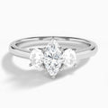 Marquise Sonata Three Stone Lab Grown Diamond Engagement Ring In Platinum - Lucenjuri