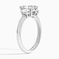 Marquise Sonata Three Stone Lab Grown Diamond Engagement Ring In Platinum, Angle View