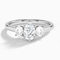 Pear Sonata Three Stone Lab Grown Diamond Engagement Ring In Platinum - Lucenjuri