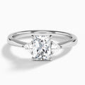 Radiant Trillion Cut Three Stone Lab Diamond Engagement Ring In 14K White Gold - Lucenjuri