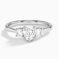 Heart Concerto Three Stone Lab Diamond Engagement Ring In Platinum - Lucenjuri