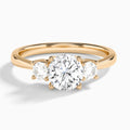 Round Concerto Three Stone Lab Diamond Engagement Ring In 14K Rose Gold - Lucenjuri