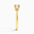 Cushion Concerto Three Stone Lab Diamond Engagement Ring In 14K Yellow Gold, Side View