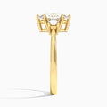 Marquise Concerto Three Stone Lab Diamond Engagement Ring In 14K Yellow Gold, Side View