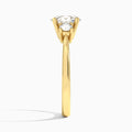 Oval Concerto Three Stone Lab Diamond Engagement Ring In 18K Yellow Gold, Side View