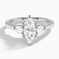 Marquise Tressa Three Stone Lab Grown Diamond Engagement Ring In Platinum - Lucenjuri