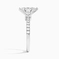 Marquise Tressa Three Stone Lab Grown Diamond Engagement Ring In Platinum, Side View