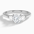Round Tressa Three Stone Lab Grown Diamond Engagement Ring In Platinum - Lucenjuri