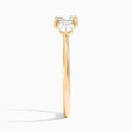 Cushion Fiona Three Stone Lab Diamond Engagement Ring In 14K Rose Gold, Side View