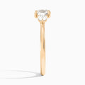 Round Fiona Three Stone Lab Diamond Engagement Ring In 14K Rose Gold, Side View