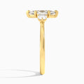 Marquise Fiona Three Stone Lab Diamond Engagement Ring In 14K Yellow Gold, Side View