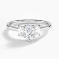 Pear Three Stone Emerald Lab Diamond Engagement Ring In Platinum - Lucenjuri