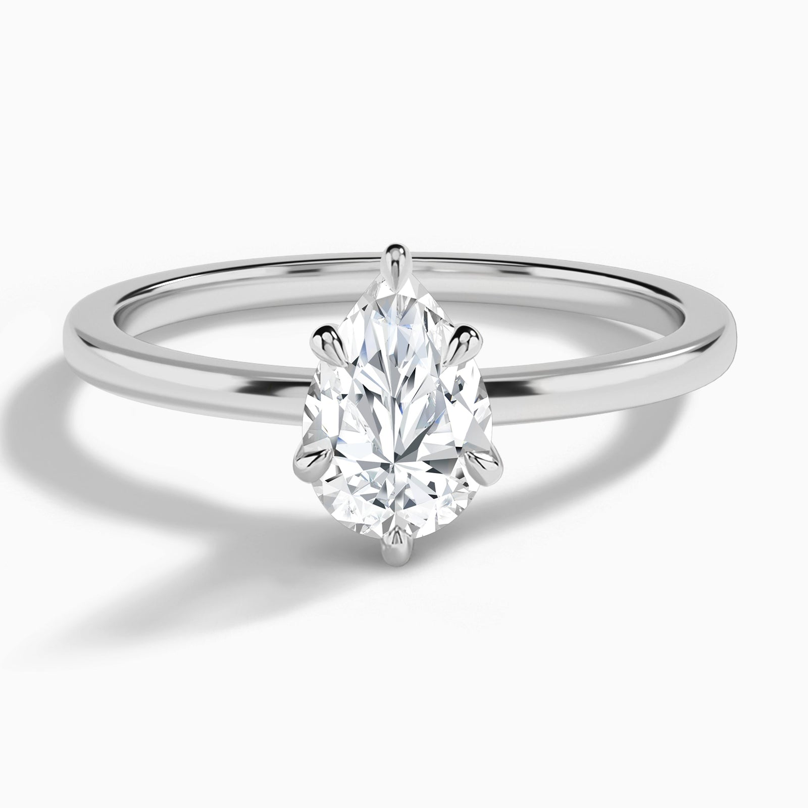 Pear Mystique Halo Lab Grown Diamond Engagement Ring In Platinum - Lucenjuri