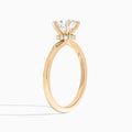 Cushion Mystique Halo Lab Grown Diamond Engagement Ring In 14K Rose Gold, Angle View