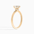 Heart Mystique Halo Lab Grown Diamond Engagement Ring In 14K Rose Gold, Angle View