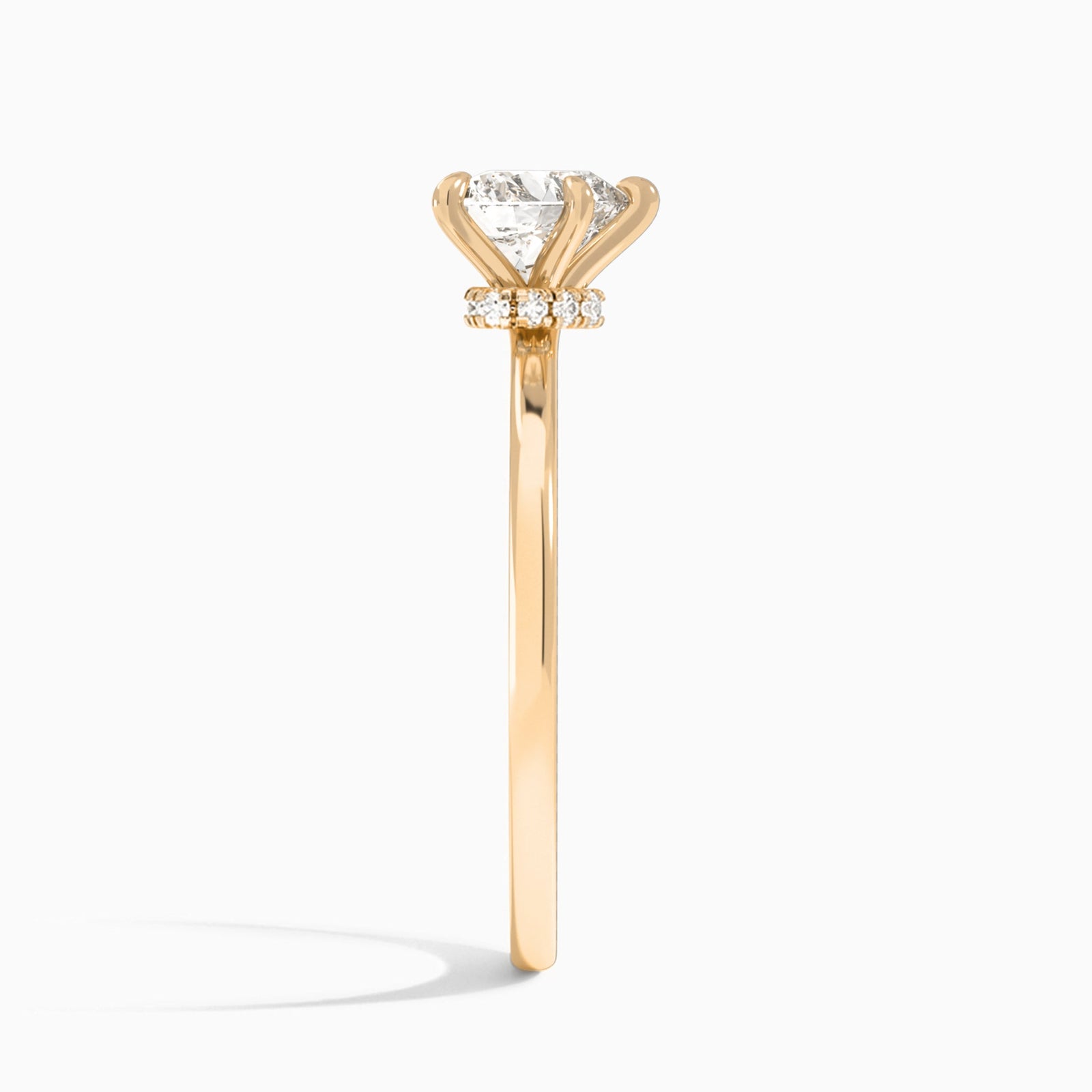 Heart Mystique Halo Lab Grown Diamond Engagement Ring In 14K Rose Gold, Side View