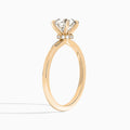 Round Mystique Halo Lab Grown Diamond Engagement Ring In 14K Rose Gold, Angle View