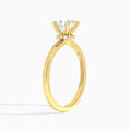 Cushion Mystique Halo Lab Diamond Engagement Ring In 14K Yellow Gold, Angle View
