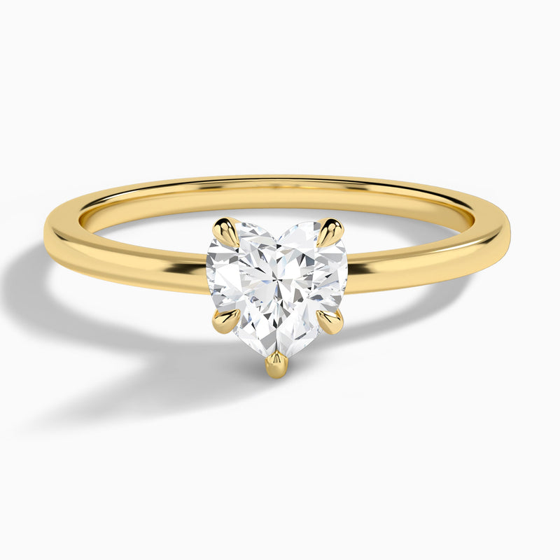 Heart Mystique Halo Lab Diamond Engagement Ring In 18K Yellow Gold - Lucenjuri