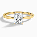 Radiant Mystique Halo Lab Diamond Engagement Ring In 18K Yellow Gold - Lucenjuri