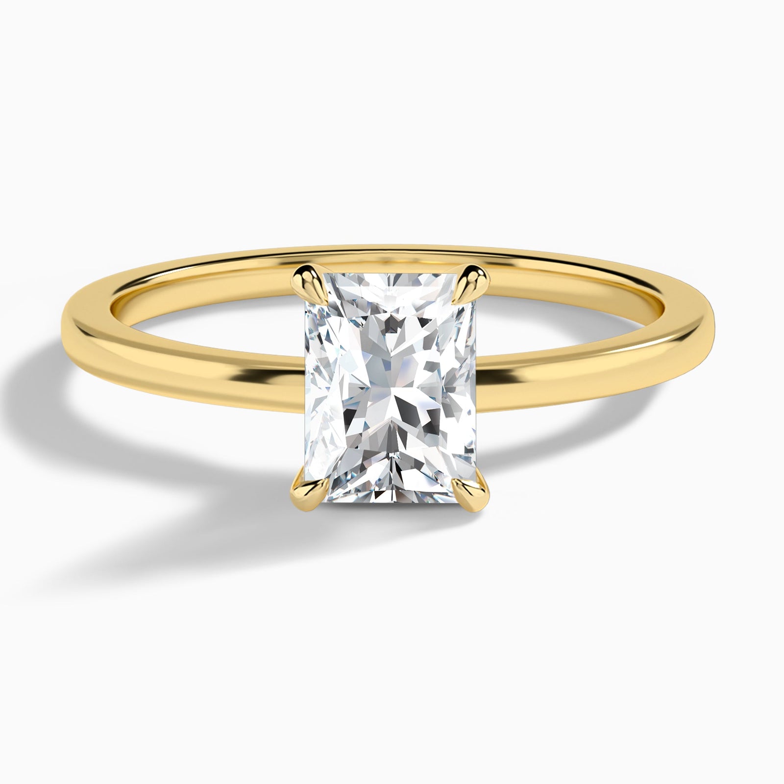 Radiant Mystique Halo Lab Diamond Engagement Ring In 14K Yellow Gold - Lucenjuri
