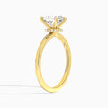 Radiant Mystique Halo Lab Diamond Engagement Ring In 18K Yellow Gold, Angle View