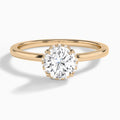 Round Double Hidden Halo Lab Diamond Engagement Ring In 14K Rose Gold - Lucenjuri