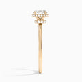 Round Double Hidden Halo Lab Diamond Engagement Ring In 14K Rose Gold, Side View