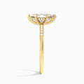 Marquise Petite Pavé Valentina Lab Diamond Engagement Ring In 14K Yellow Gold, Side View