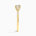 Round Petite Pavé Valentina Lab Diamond Engagement Ring In 18K Yellow Gold, Side View