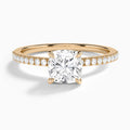 Cushion Petite Aurea Lab Grown Diamond Engagement Ring In 14K Rose Gold - Lucenjuri