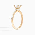 Cushion Petite Aurea Lab Grown Diamond Engagement Ring In 14K Rose Gold, Angle View